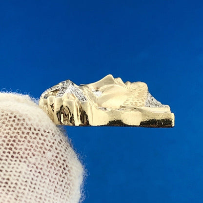 Designer 10K Yellow Gold Diamond Christ's Head Jesus Religious Petite Pendant