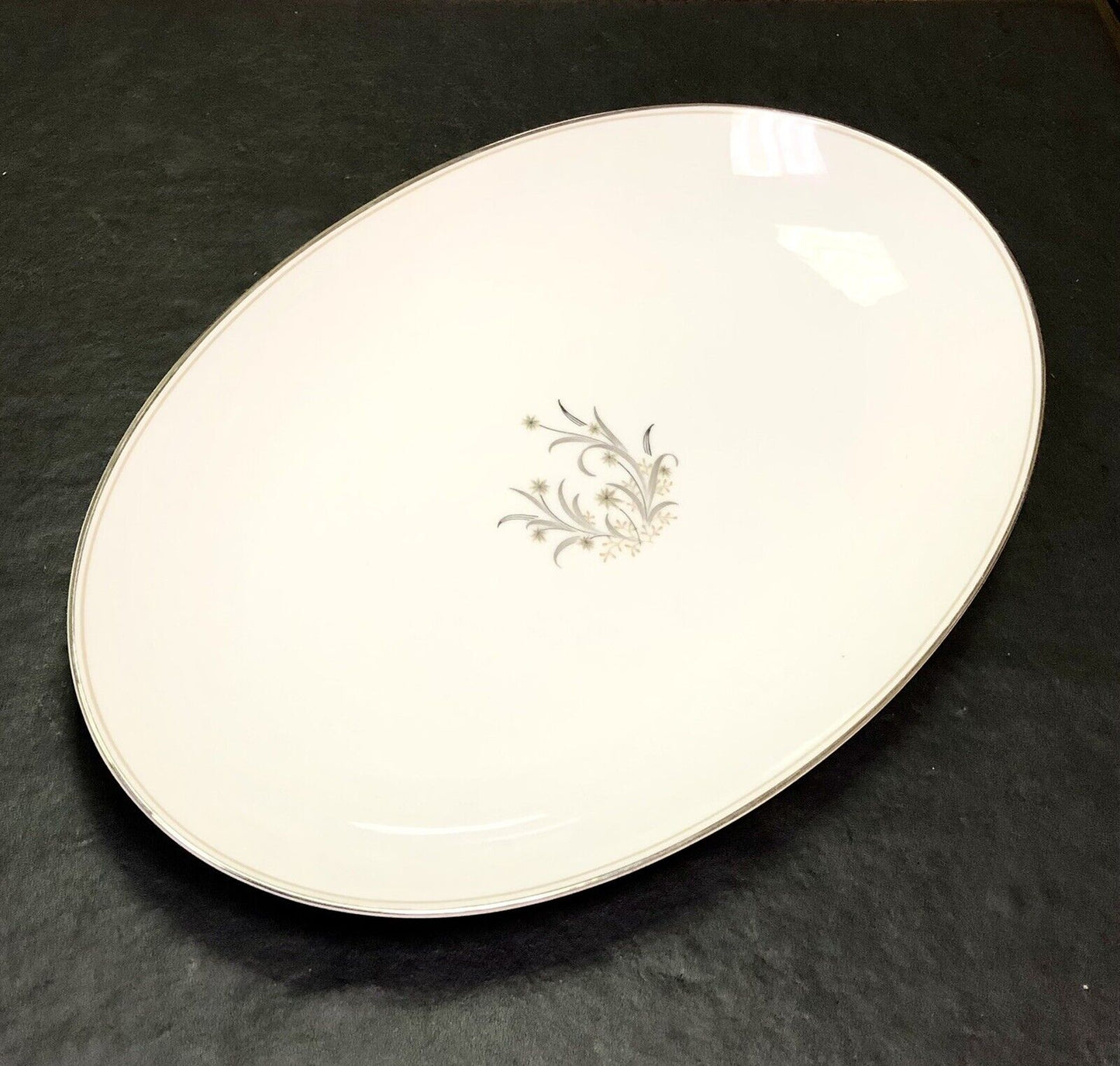 Retired Noritake Ardis China 14" Platinum Tab Collectible Oval Serving Platter