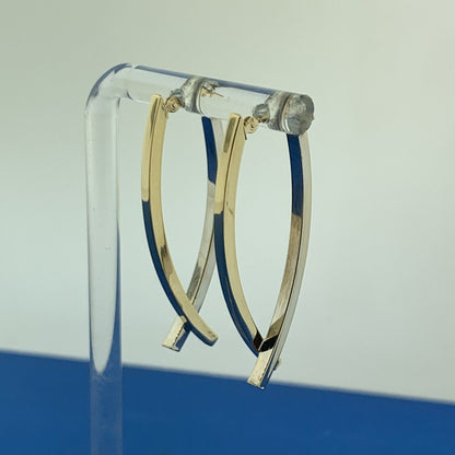 Jacmel Mauritius JCM 14K Yellow Gold Modernist Ichthys Earrings