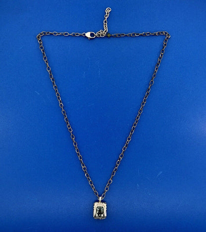 Sara Blaine Sterling Silver 925 Signature Lace Green Amethyst Designer Necklace