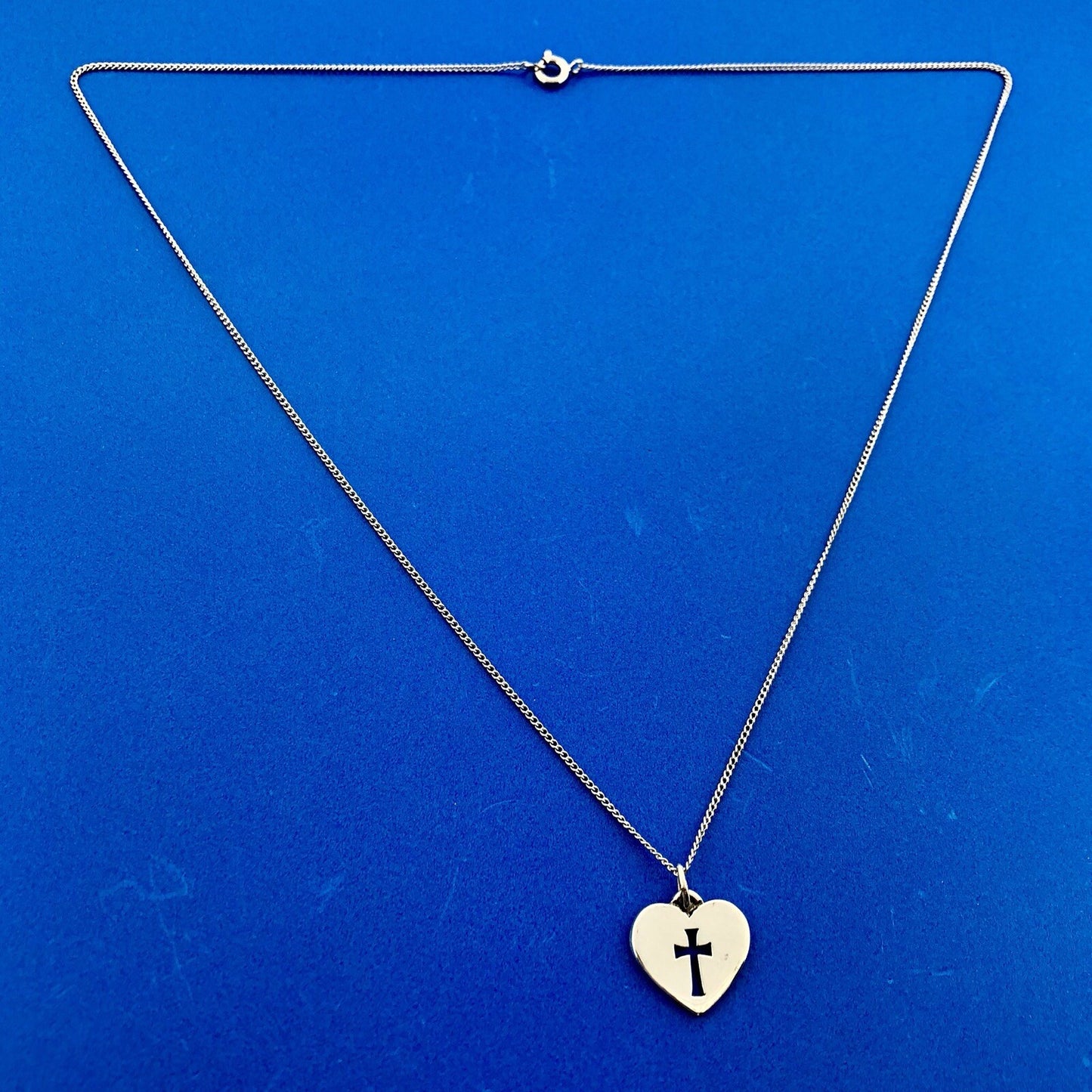 James Avery 925 Sterling Silver Crosslet Heart Religious Charm Pendant Necklace