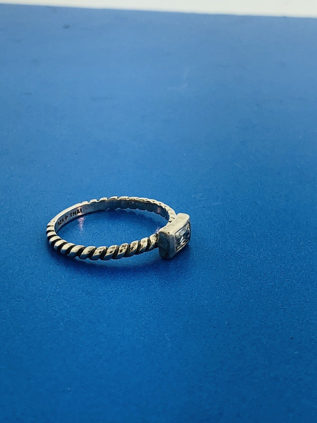 Vintage Silpada Sterling Silver 925 White Topaz Stackable Band Ring