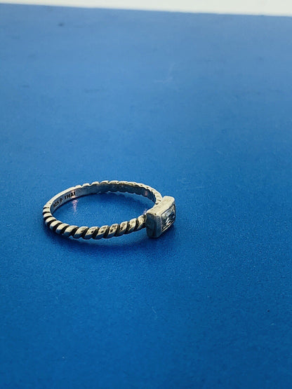 Vintage Silpada Sterling Silver 925 White Topaz Stackable Band Ring