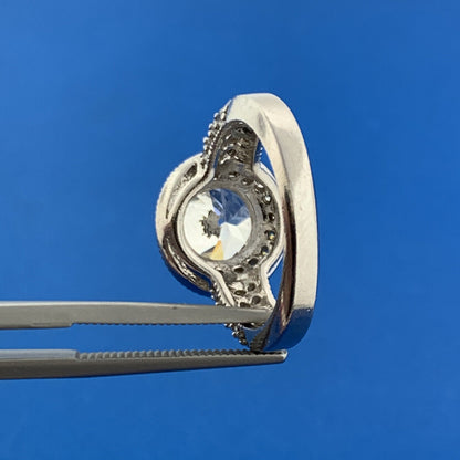 Designer 925 Sterling Silver Cubic Zirconia Solitaire Accents Engagement Ring