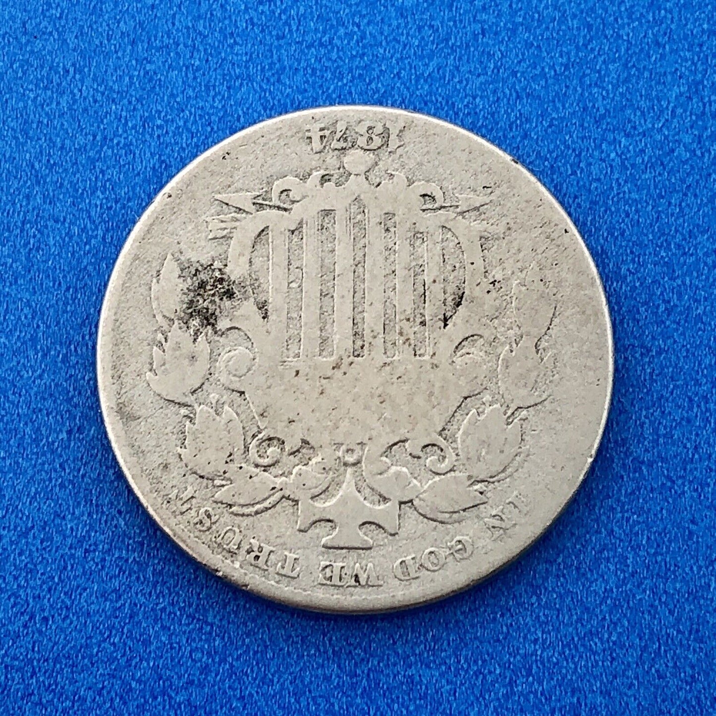 1874 P Shield Nickel Variety 2 Scarce Rare Better Key Philadelphia Mint Coin