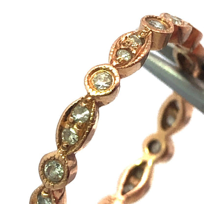 14K Rose Gold Diamond Eternity Infinity Wedding Anniversary Band Ring