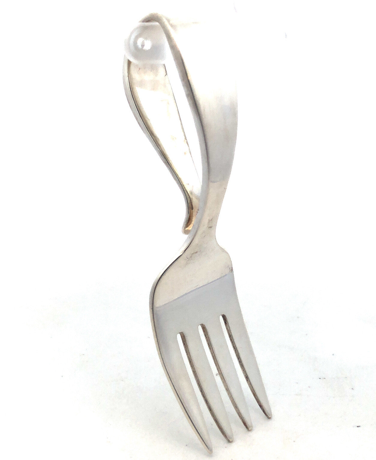 Designer Tiffany & Co. 925 Sterling Silver Curved Handle Baby Fork