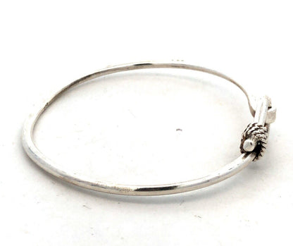 Estate 925 Sterling Silver Lasso Rope Hook Bangle Bracelet