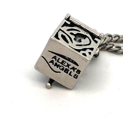 Alexa's Angels Silver Tone Open Scroll Prayer Pill Box Pendant Necklace