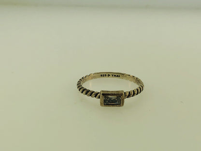 Vintage Silpada Sterling Silver 925 White Topaz Stackable Band Ring