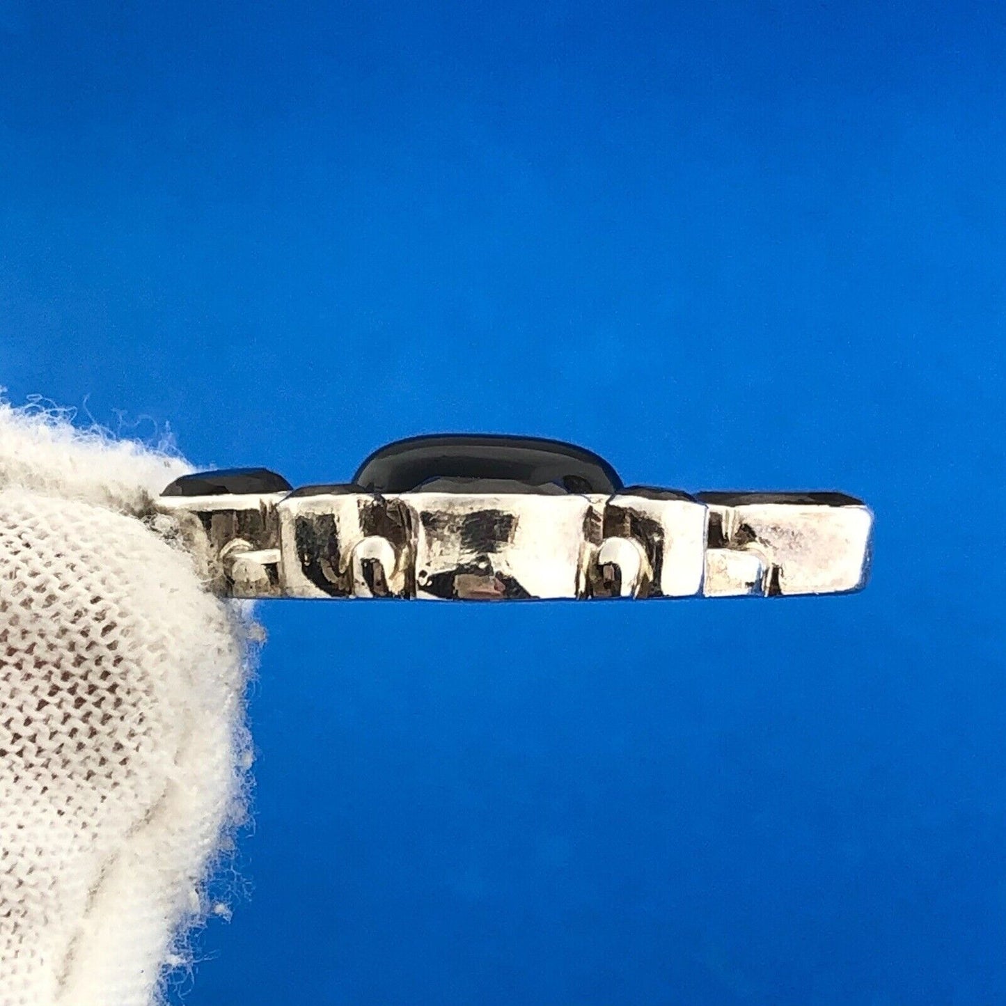 Modernist 925 Sterling Silver Black Onyx Smoky Quartz Drop Dangle Earrings