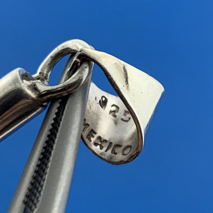 Vintage Mexico Sterling Silver Brass Wrapped Religious Statement Cross Pendant