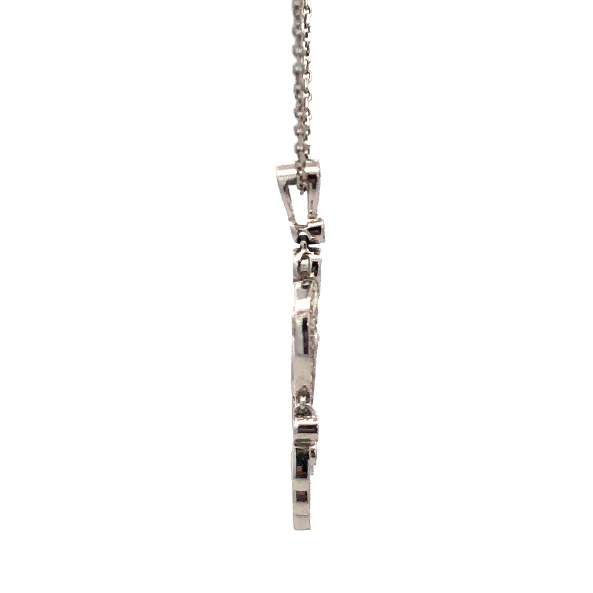 Gordon's 14k White Gold Diamond Heart Pendant Dangle Necklace JWBR