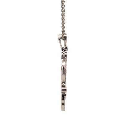 Gordon's 14k White Gold Diamond Heart Pendant Dangle Necklace JWBR