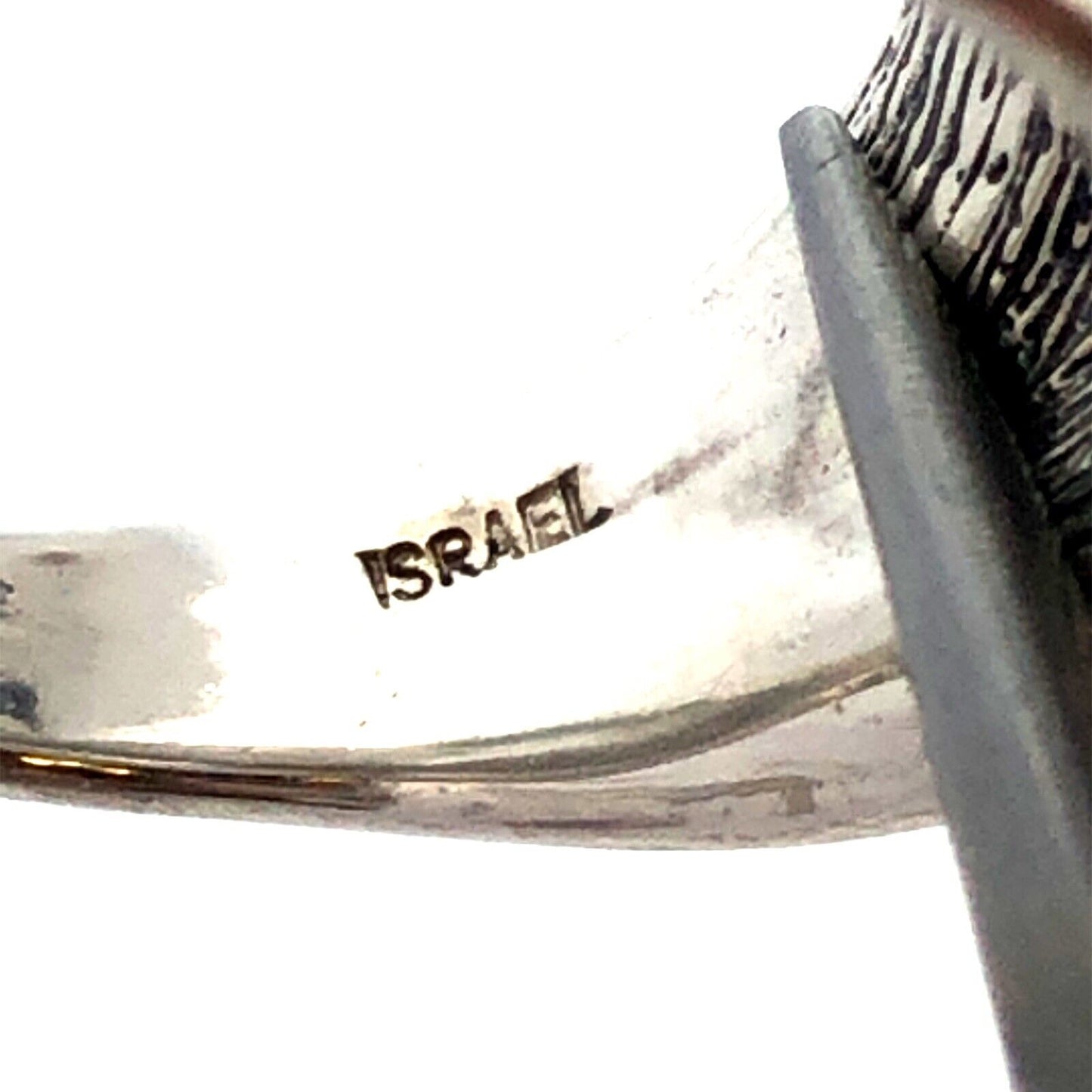 Designer Hagit Gorali Israel 925 Sterling Silver Textured Wave Wide Band Ring