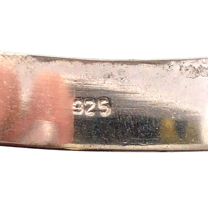 Vintage IBB 925 Sterling Silver Textured Round Hinged Bangle Bracelet