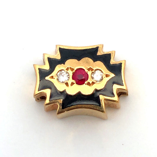 Vintage 10K Yellow Gold Oval Carved Cameo Open Work Slide Bracelet Charm