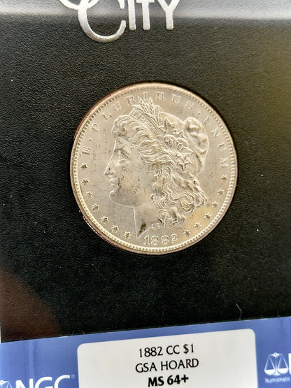 1882 CC Morgan Silver Dollar GSA Better Key Carson City NGC MS64+ Mint Coin