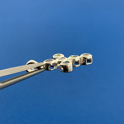 Stunning Sterling Silver 925 Multi-Color CZ Religious Faith Cross Dangle Pendant