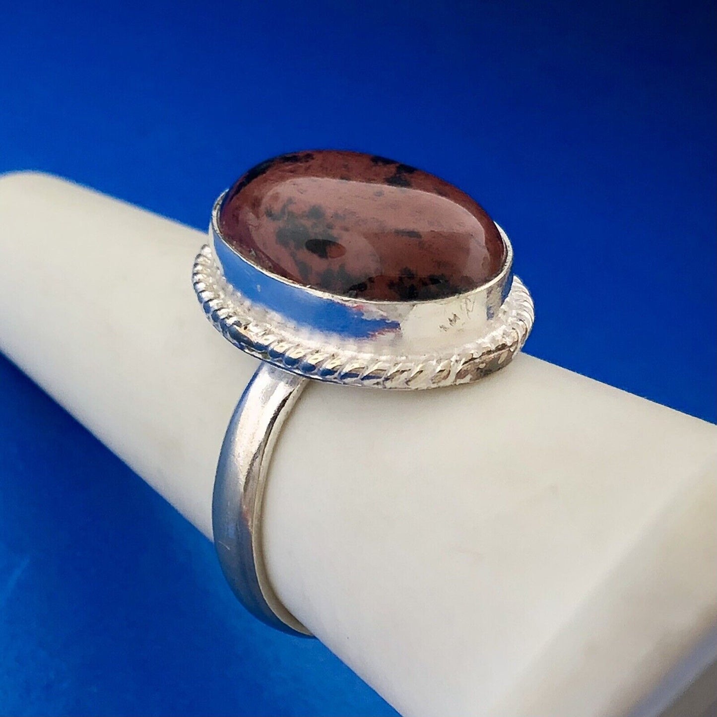 Fabulous Sterling Silver Oval Red Jasper Rejuvenation Statement Ring