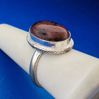 Fabulous Sterling Silver Oval Red Jasper Rejuvenation Statement Ring