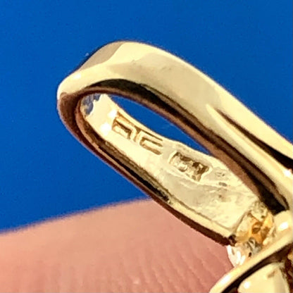 Estate 10K Yellow Gold Citrine Diamond Floral Cluster November Occasion Pendant