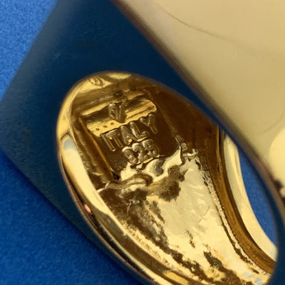 Veronese Italy 925 Sterling Silver Vermeil Florentine Polished Leaf Etched Ring