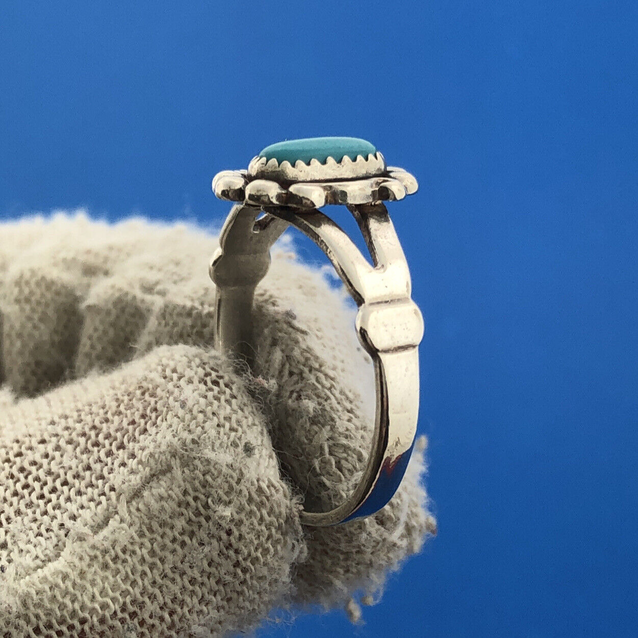 Bell Trading Post Native American 925 Sterling Silver Oval Turquoise Ring