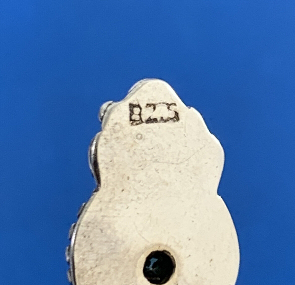 Estate 925 Sterling Silver Peridot Cabochon Bead & Scroll Dangle Earrings