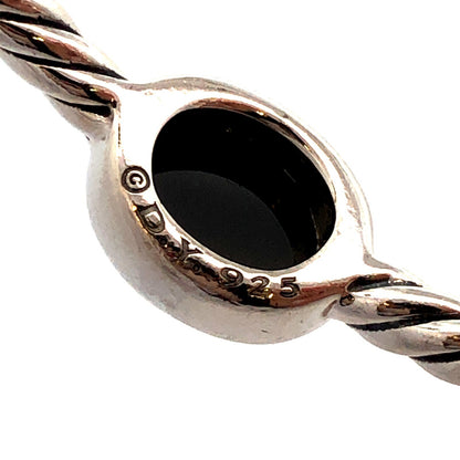 925 Sterling Silver Retired David Yurman Classic Cable Onyx Station Bracelet