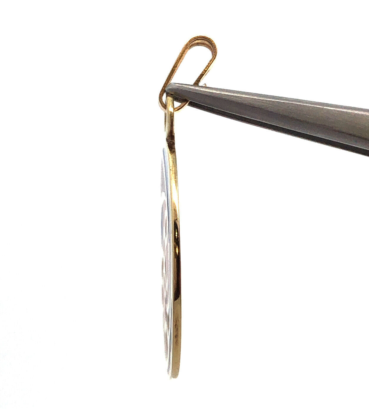 Antique Plique-A-Jour 14K Yellow Gold Mother And Child Madonna Pendant