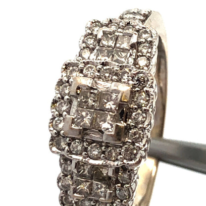 Zales 14K White Gold Diamond Triple Head Anniversary Engagement Ring
