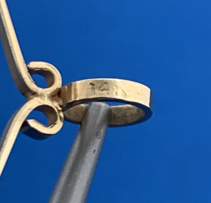 Vintage 14K Yellow Gold Carved Mother Of Pearl Oriental Garden Scene Pendant