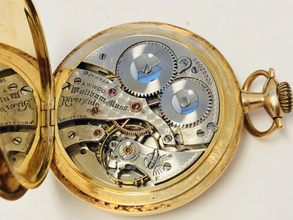 1907 Waltham 14K Gold Riverside Colonial Series Pocket Watch Original Box/COA