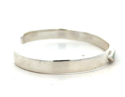 Designer MF 925 Sterling Silver Opal Inlay Open Oval Cuff Bangle Bracelet