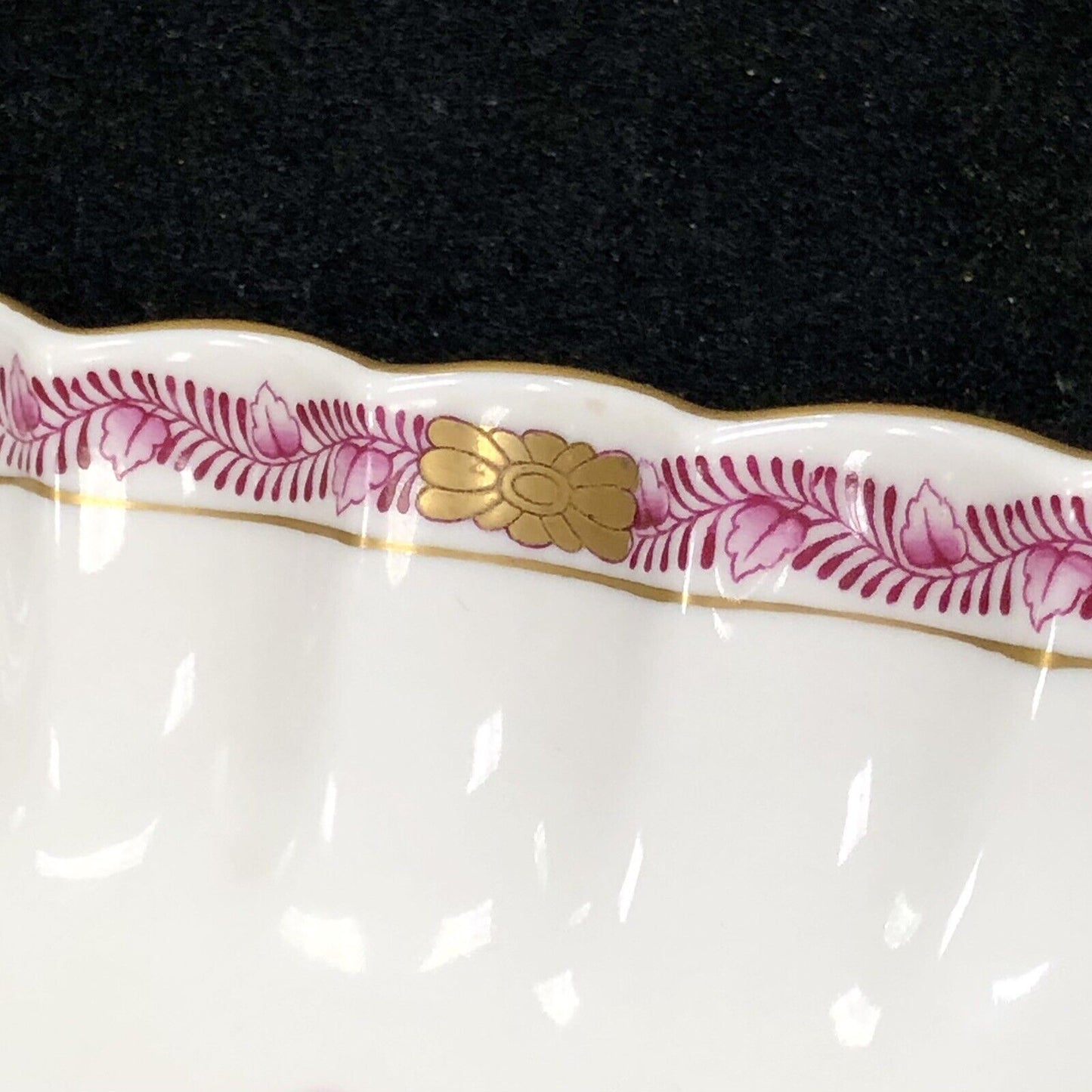 Vintage Herend Hugary Raspberry Chinese Bouquet Apponyi Rectangular Serving Dish