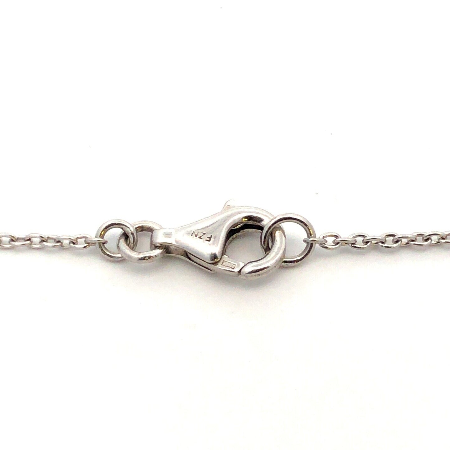 Designer FZN 925 Sterling Silver Entwined Double Heart Pendant Necklace