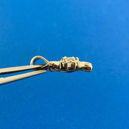 Retro 14K White Gold Diamond Cluster April Anniversary Drop Dangle Pendant