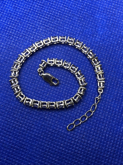 Designer TGGC 925 Sterling Silver Round Purple Tanzanite Tennis Bracelet