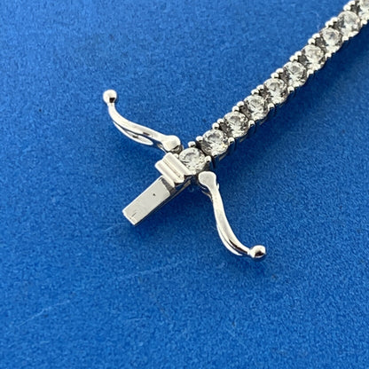 Designer SW 925 Sterling Silver Round Cubic Zirconia Statement Tennis Bracelet