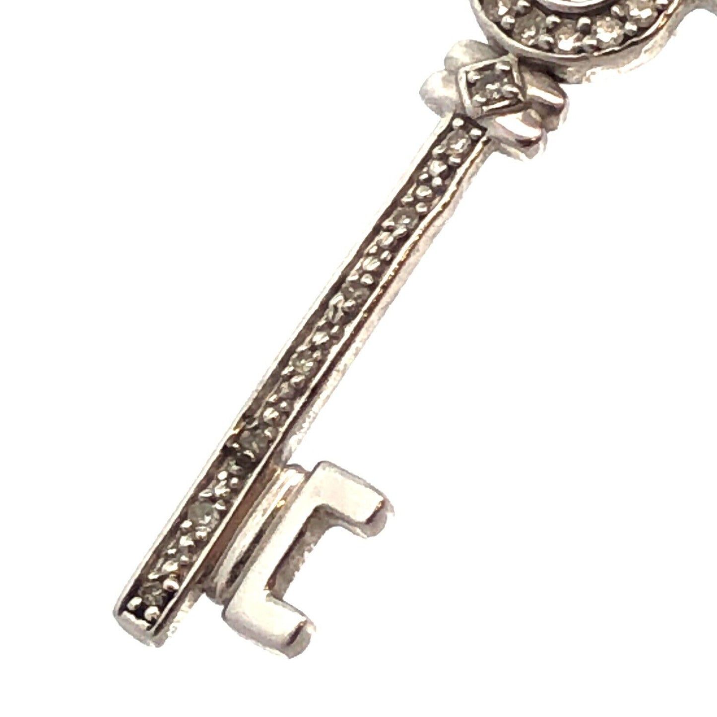 Designer 925 Sterling Silver Diamond Key To My Heart Pendant Necklace