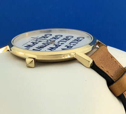 Rebecca Minkoff GRL PWR Girl Power Leather Strap Women's Designer Watch In Box