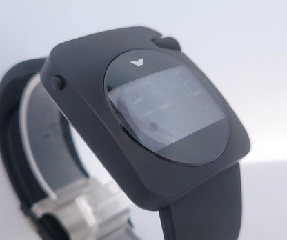 Ventura V-Tec Gamma 36mm Black Durinox Steel Case w/ LCD Display Digital Watch