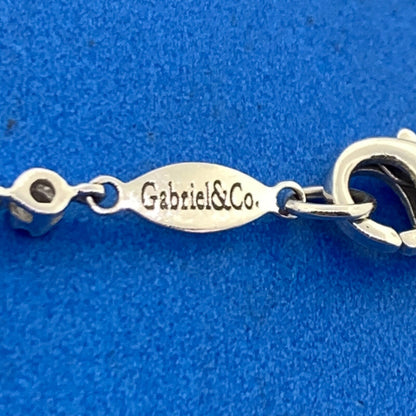 Gabriel Co 14K White Gold Diamond Encrusted Infinity Eternity Statement Necklace