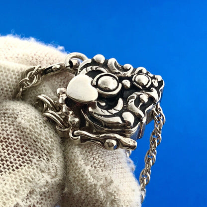 Designer Shavarsh K 925 Sterling Silver Garnet Gothic Scroll Slide Bracelet