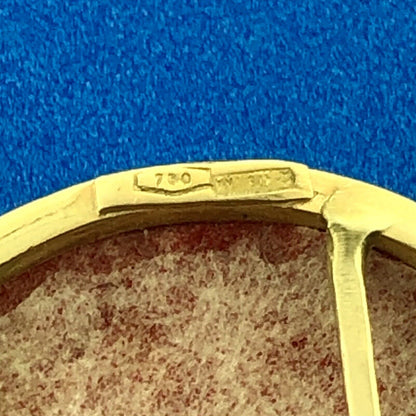 Italy 18K Yellow Gold Cameo Carved Shell Fruit Basket Cameo Stud Earrings