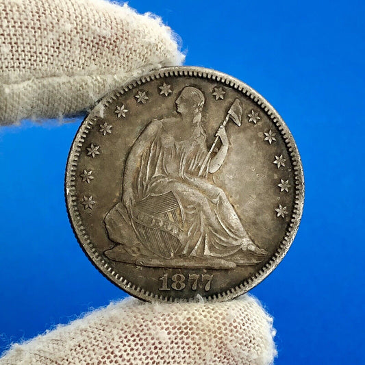 1877 P Silver Seated Half Dollar 50c Better Type 4 Key Rare Philadelphia Coin