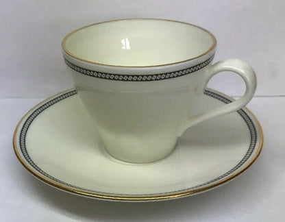 Elegant Richard Ginori Italy Black Gold China Demitasse Cup And Saucer Set