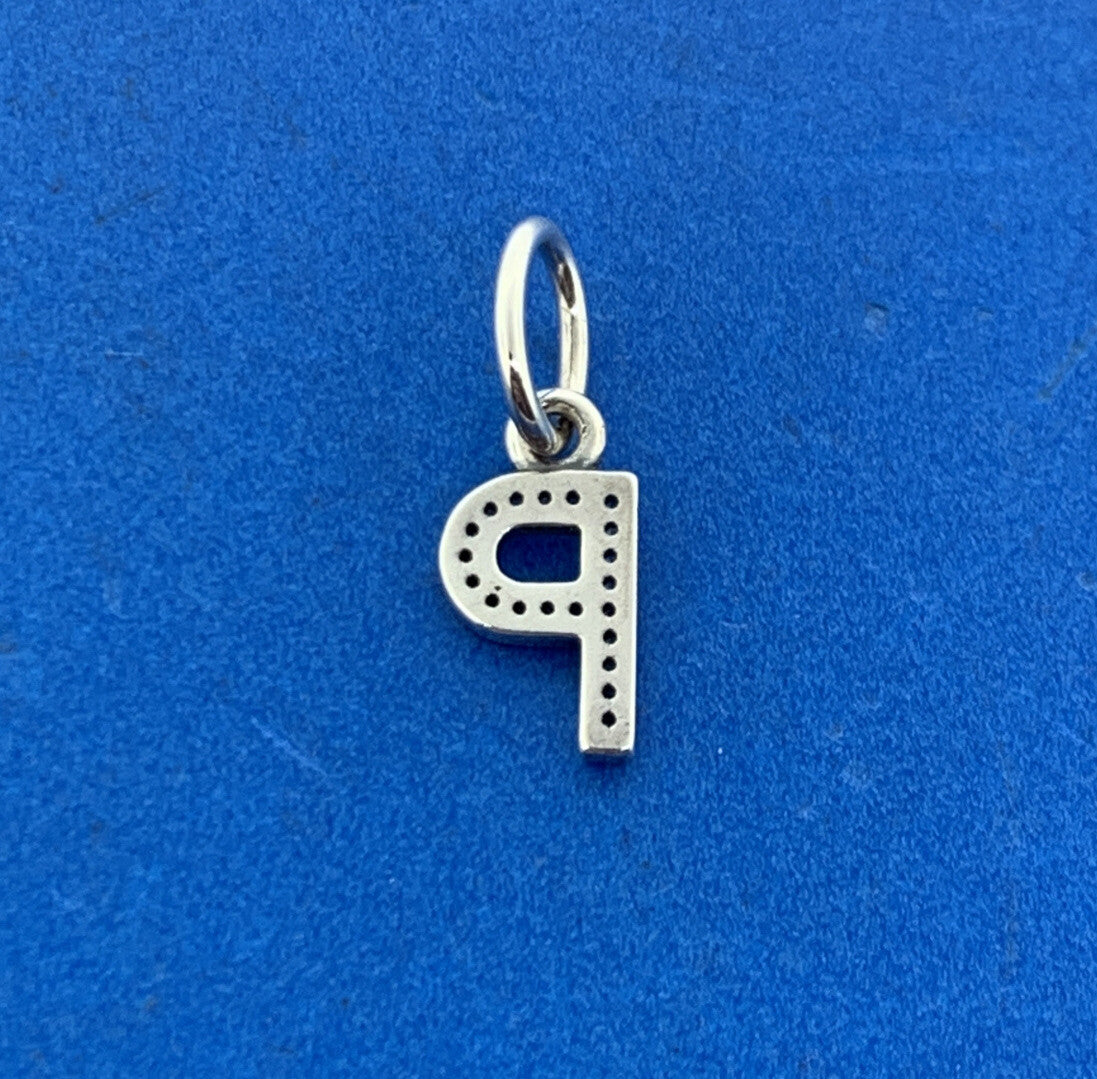 PANDORA 925 Sterling Silver Cubic Zirconia Initial P Dangle 791324CZ Charm