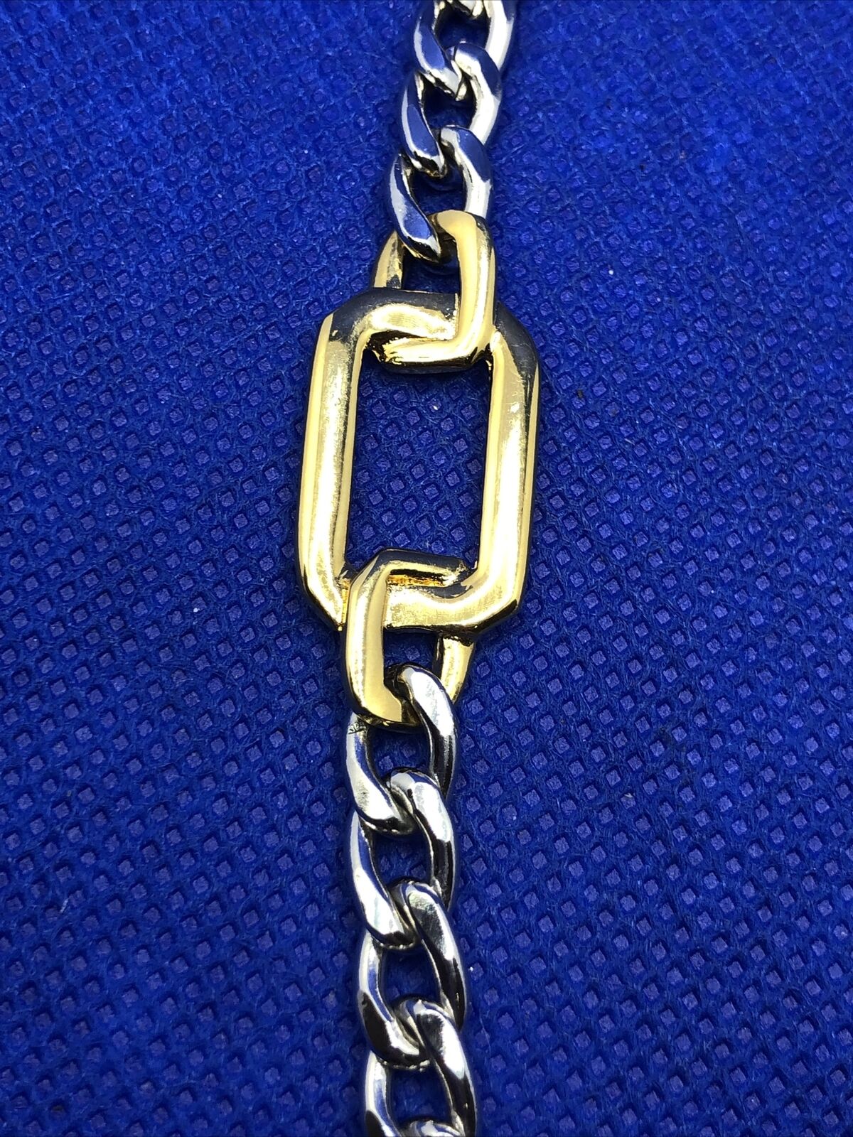 Vintage Monet Two Toned Modernist Double Link Chain Necklace